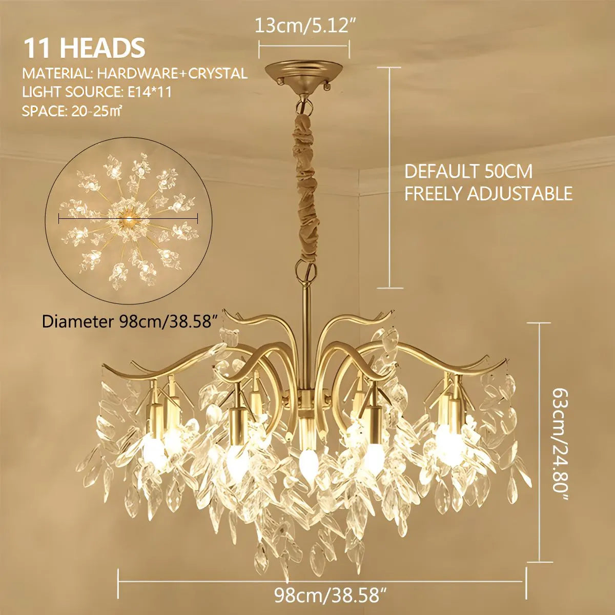 French Light Luxury Crystal Chandelier | Desfino