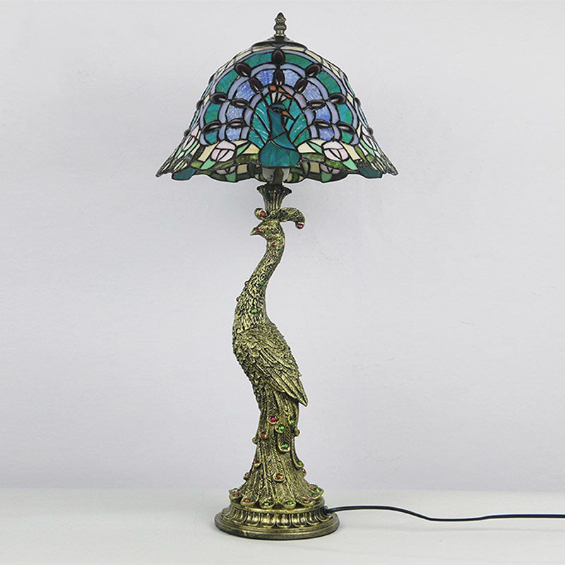 Lampă de masă în stil Tiffany Aurena — Abajur tip cupolă colorat - Desfino