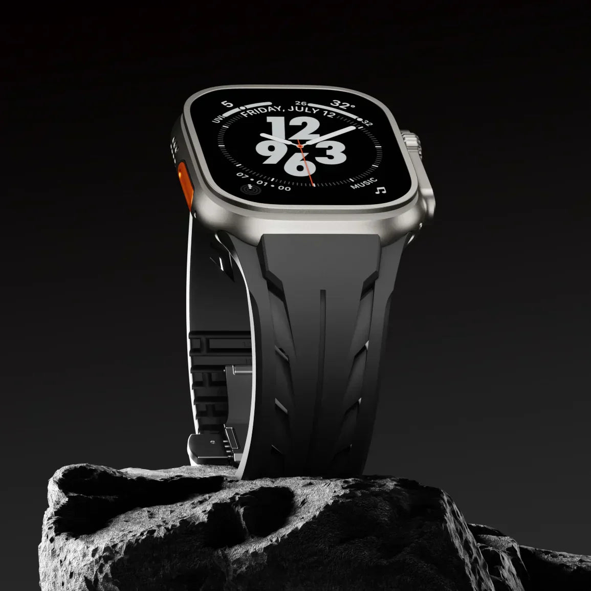 Αθλητικό λουράκι Apple Watch από καουτσούκ FKM Liora — Διαπνέον, πεταλούδα-κούμπωμα - Desfino