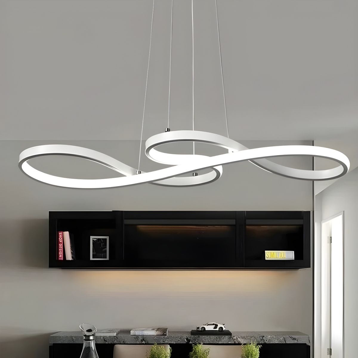 36 W LED-pendellampa i aluminium — 75 cm lång, 23 cm bred - Desfino