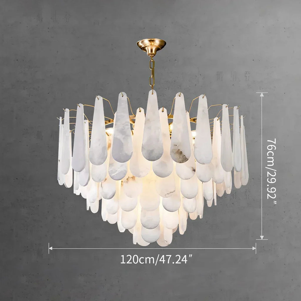 Modern Luxury Multi-layer Spanish Alabaster Chandelier | Desfino