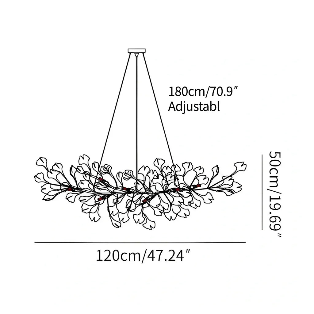 Ginkgo-Kronleuchter-B für das Wohnzimmer | Desfino