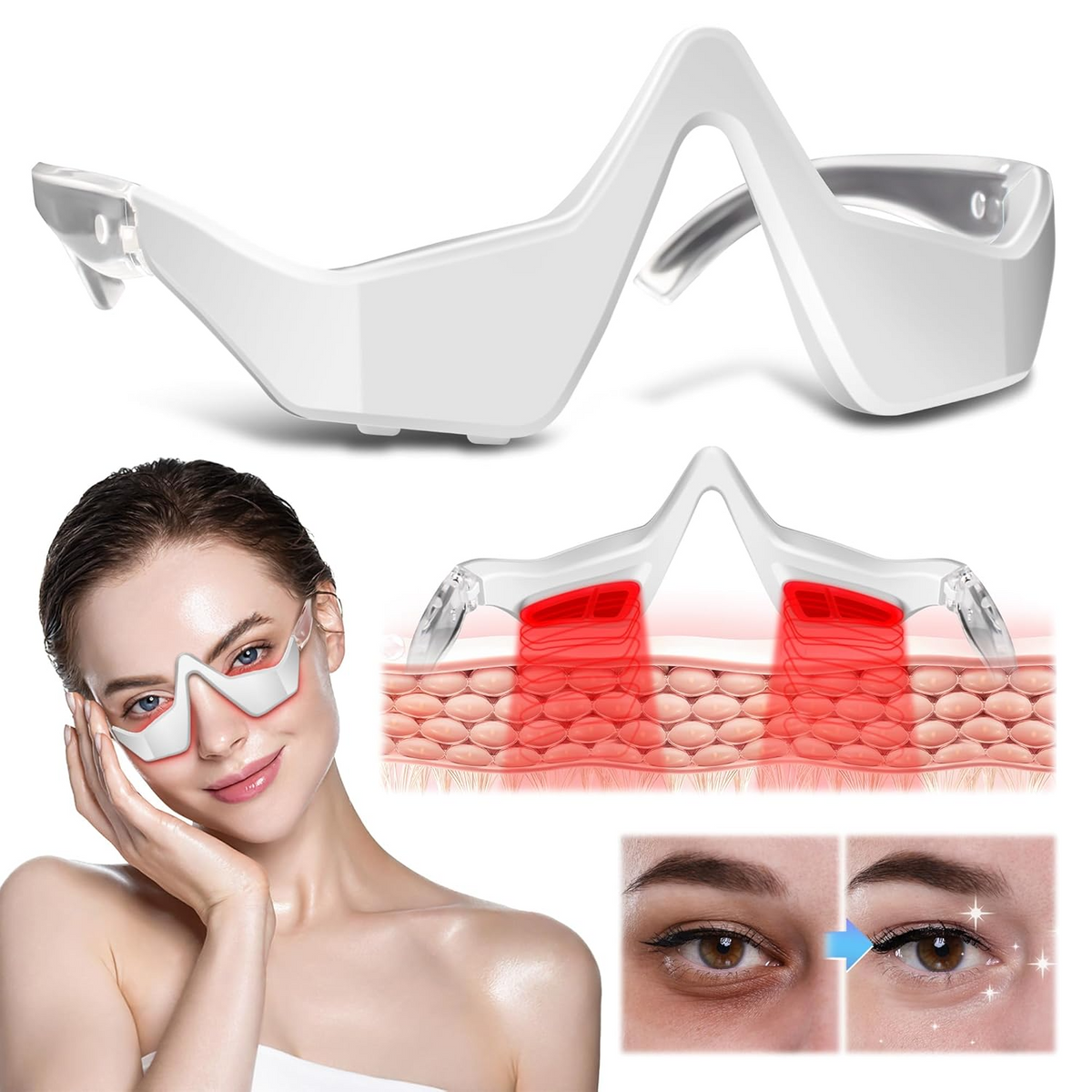 Lumara oogmassageapparaat — roodlicht- en EMS-microcurrenttherapie - Desfino