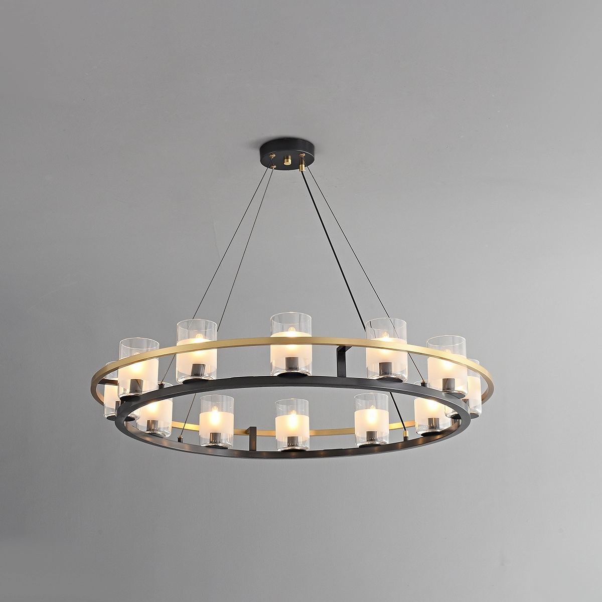 Nordic Art Simulation Candle Glass Chandelier | Desfino