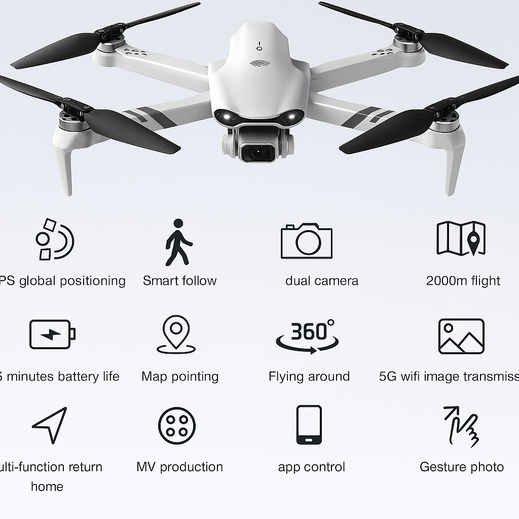 Aeronix 8K UHD stabilizovaný dron — přesná GPS, dosah 1,5 km