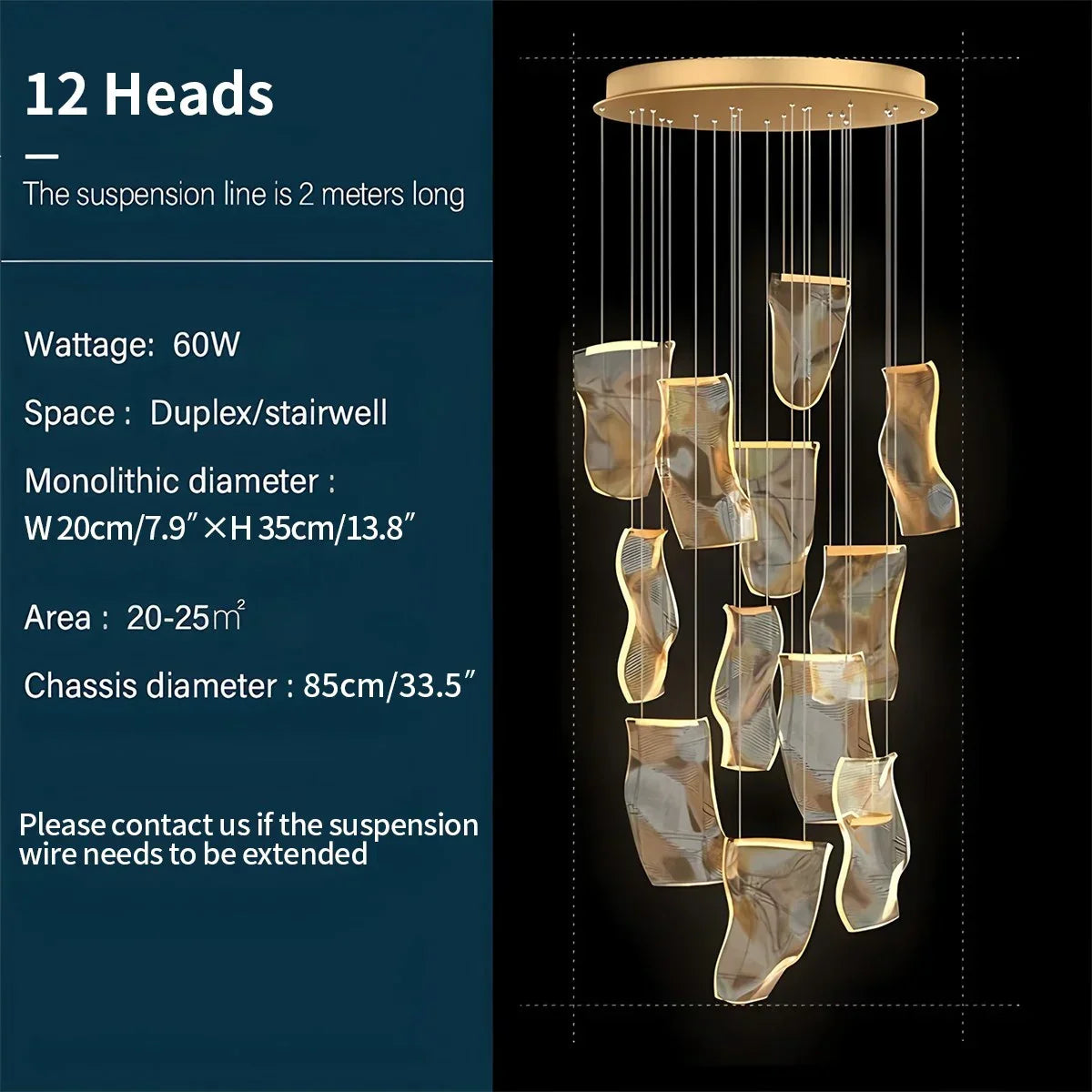Large Luxury Art Chandelier for High Ceiling Living Room | Desfino