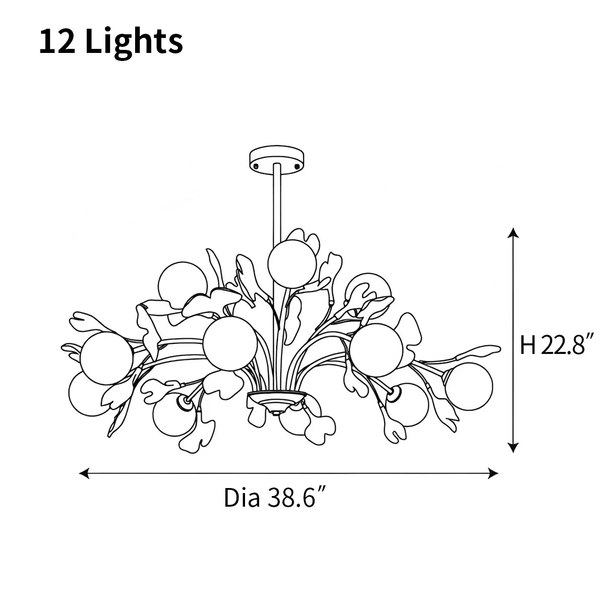 Thalassa Ginkgo Chandelier for Living Room | Desfino