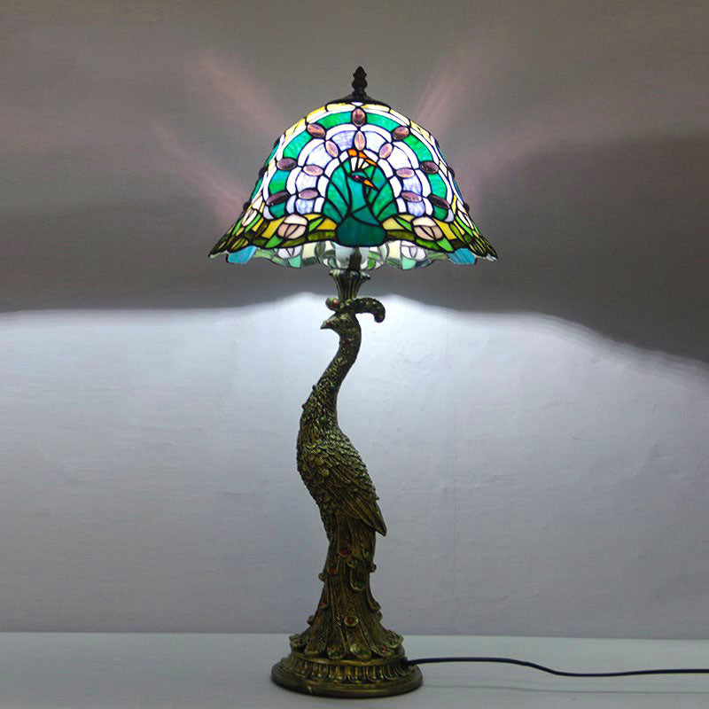 Lampă de masă în stil Tiffany Aurena — Abajur tip cupolă colorat - Desfino