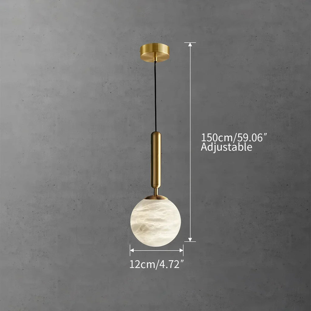 Modern Globe Spanish Alabaster Pendant Light | Desfino
