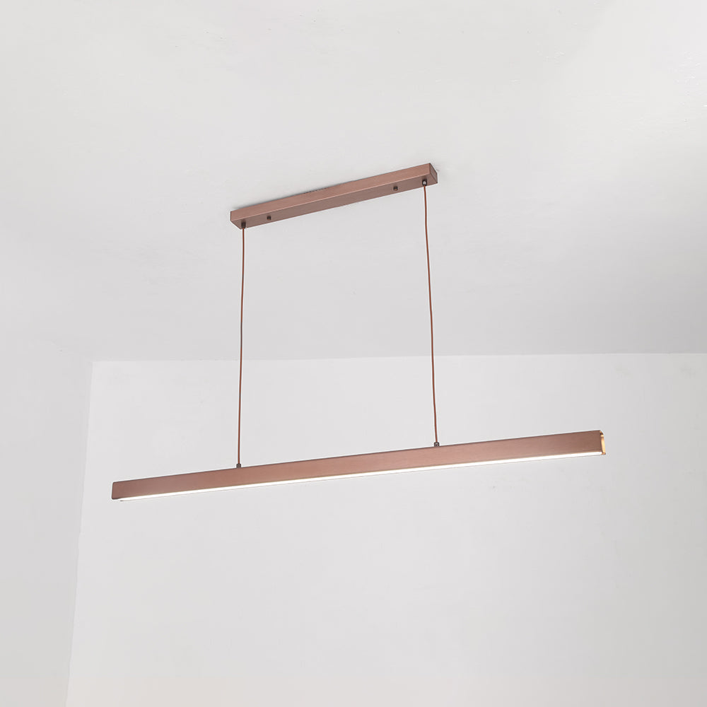 Lampă LED liniară Nexis — metal negru/maro, abajur acrilic reglabil - Desfino