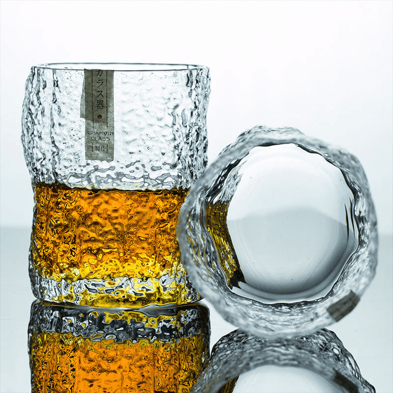 Japanese Edo Kiriko Whisky Glass — Miyora Handcrafted Crumple Pattern