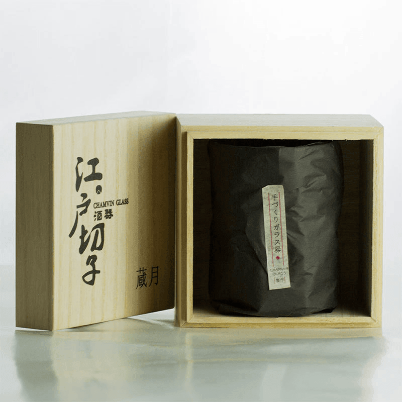 Japanese Edo Kiriko Whisky Glass — Miyora Handcrafted Crumple Pattern