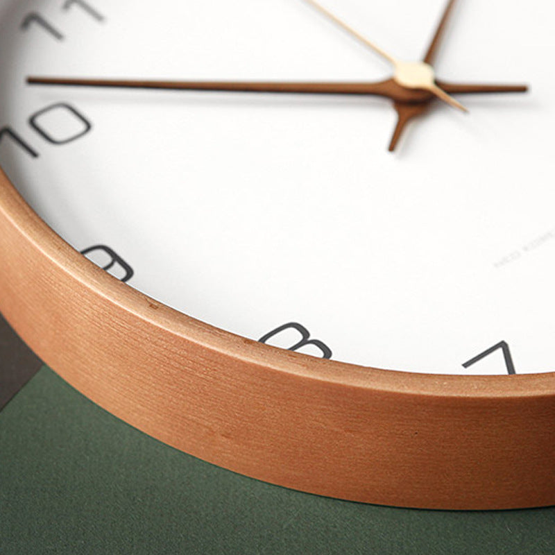TimberGlow 30 cm Wooden Wall Clock — Silent Quartz Movement - Desfino