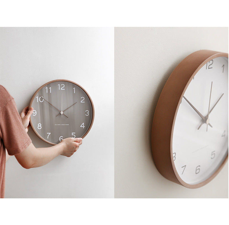 TimberGlow 30 cm Wooden Wall Clock — Silent Quartz Movement - Desfino