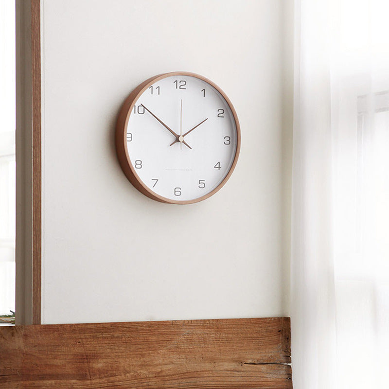 TimberGlow 30 cm Wooden Wall Clock — Silent Quartz Movement - Desfino