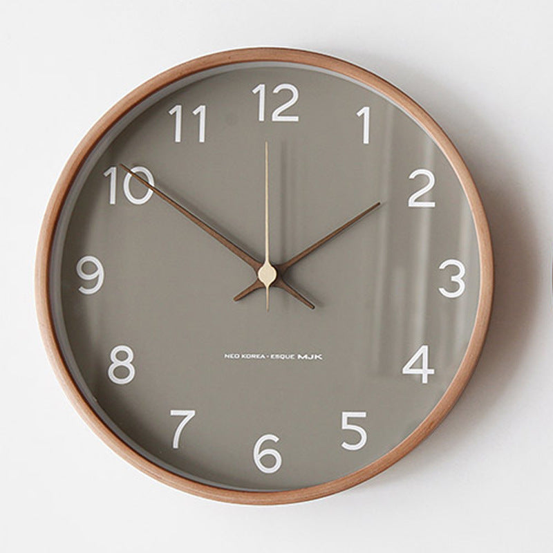 TimberGlow 30 cm Wooden Wall Clock — Silent Quartz Movement - Desfino