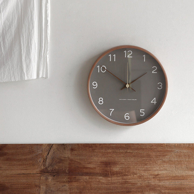 TimberGlow 30 cm Wooden Wall Clock — Silent Quartz Movement - Desfino