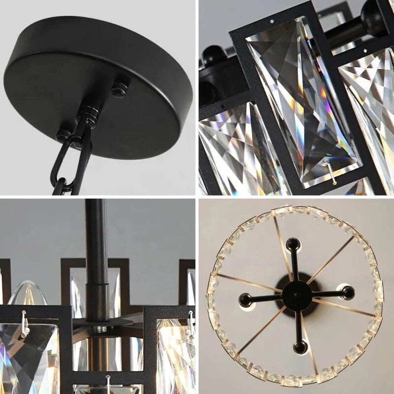 Lunara Crystal Pendant Light — Stainless Steel LED Fixture - Desfino