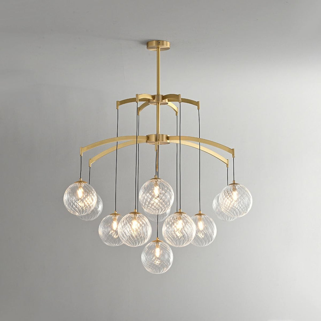 Modern Luxury Copper Glass Ball Chandelier | Desfino