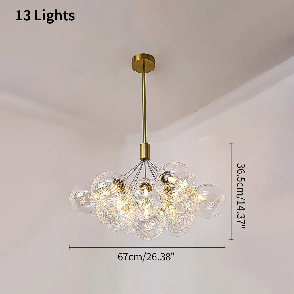 Luxury All Copper Glass Bubble Ball Chandelier | Desfino