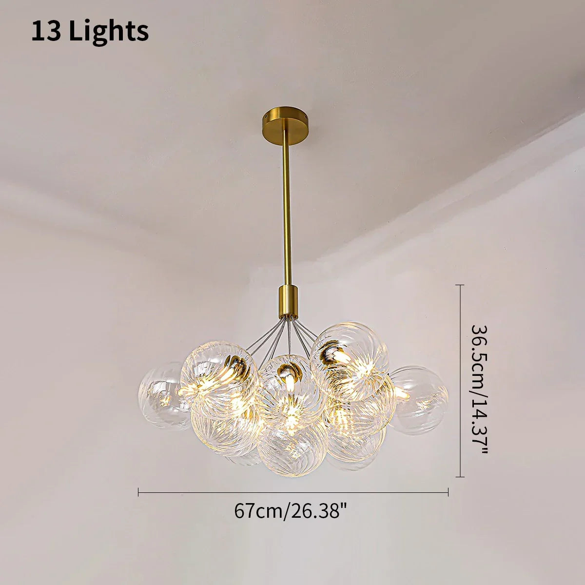 Luxury All Copper Glass Bubble Ball Chandelier | Desfino