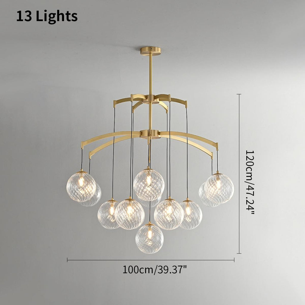 Modern Luxury Copper Glass Ball Chandelier | Desfino