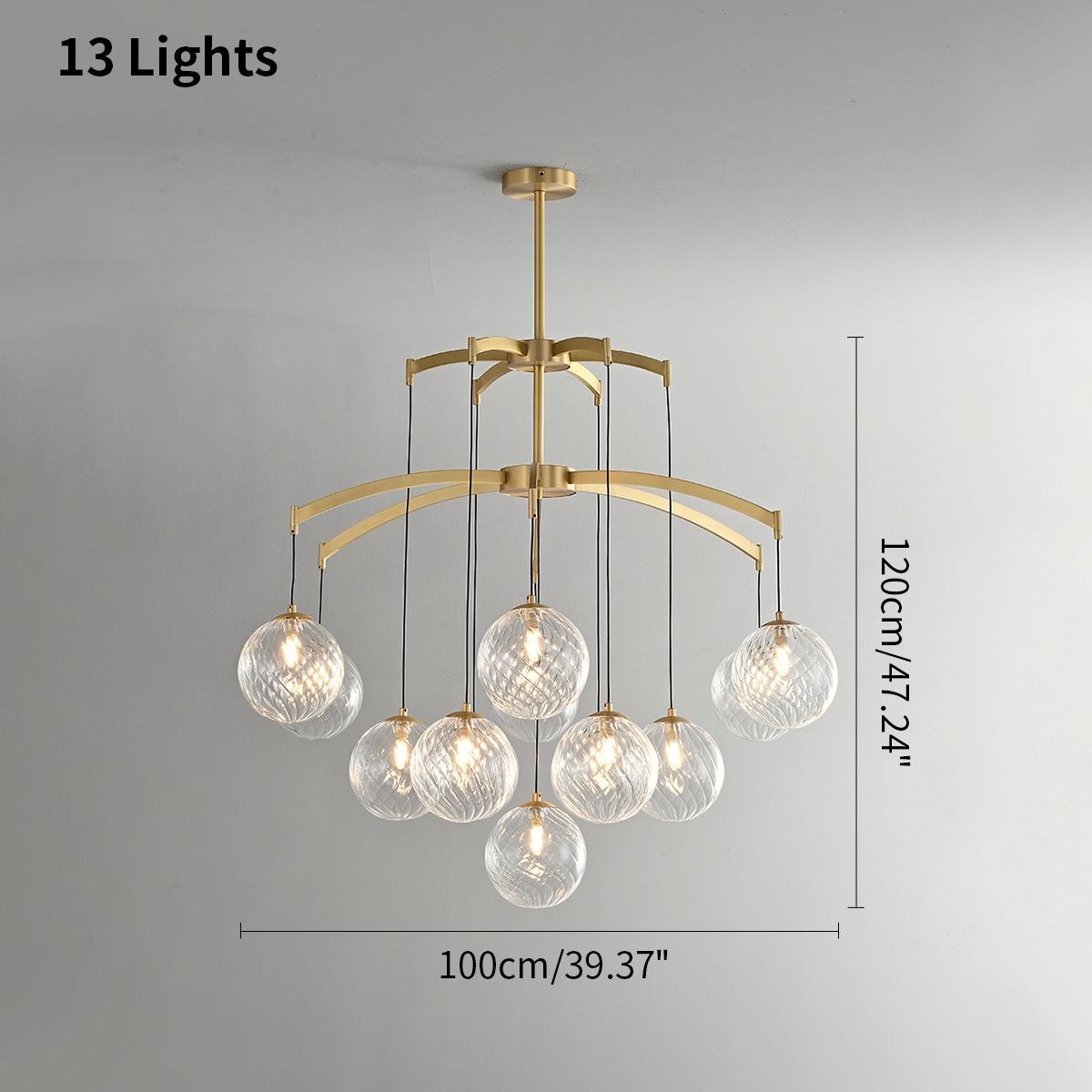 Modern Luxury Copper Glass Ball Chandelier | Desfino