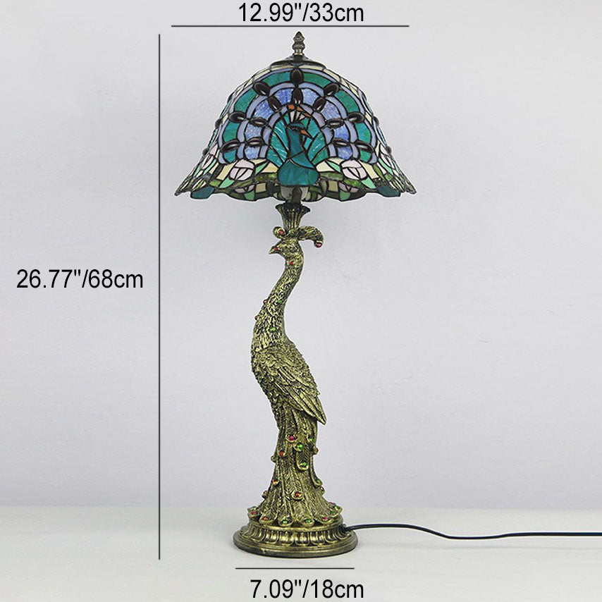 Lampă de masă în stil Tiffany Aurena — Abajur tip cupolă colorat - Desfino