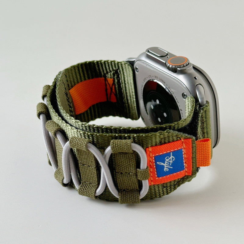 Kirra pleciony nylonowy pasek do zegarka Apple Watch — regulowany pasek 26 mm - Desfino