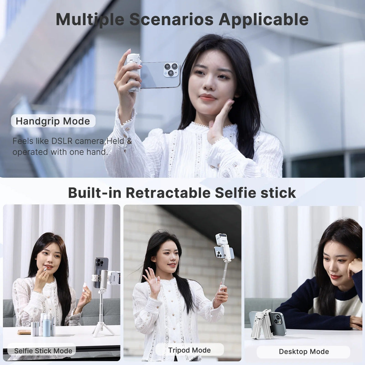 LumaFlex Bluetooth selfie tyč — otočný držák telefonu o 360° - Desfino