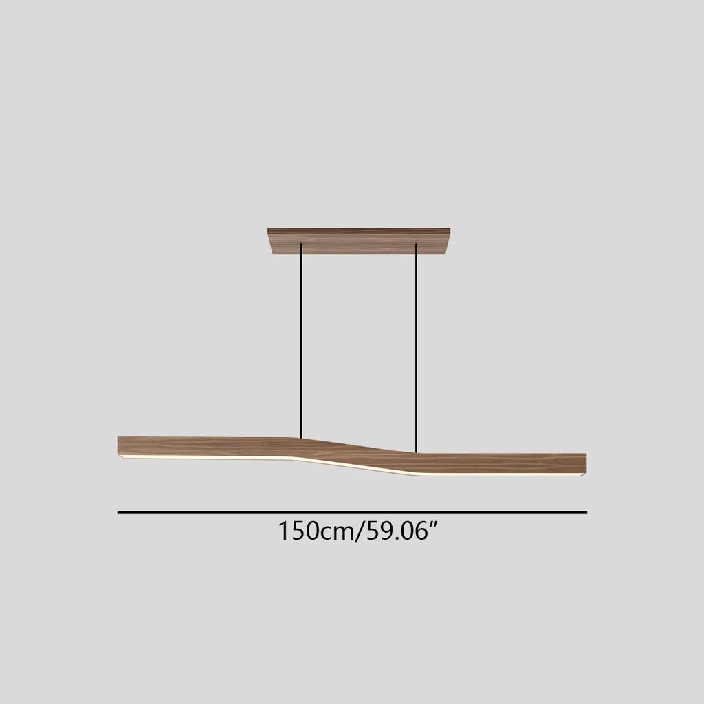 Woodgrain Linear Pendant Light for Kitchen | Desfino