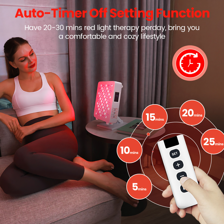 NovaPulse Tabletop Red Light Panel — Touchscreen, Pulsing & Dimming - Desfino
