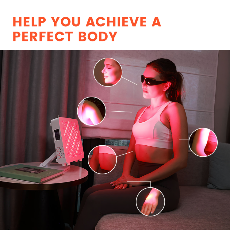 NovaPulse Tabletop Red Light Panel — Touchscreen, Pulsing & Dimming - Desfino