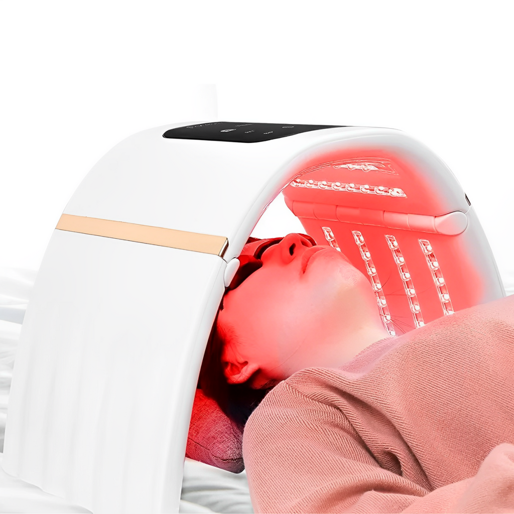 LunaGlow 7-Color PDT LED Facial Therapy Device, 112 SMD LEDs, 180° - Desfino