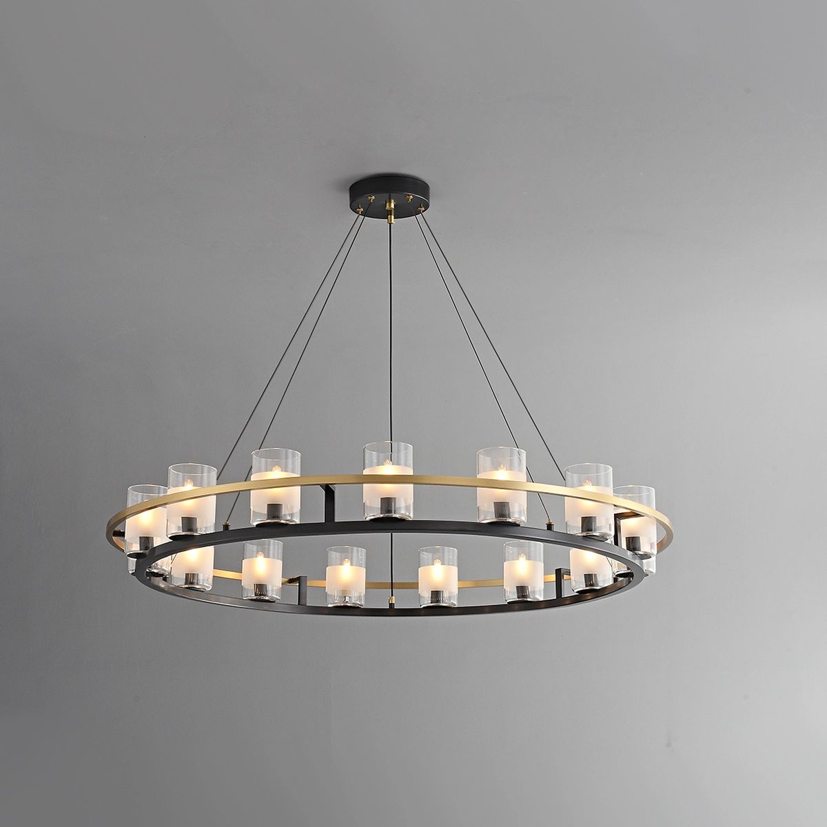 Nordic Art Simulation Candle Glass Chandelier | Desfino