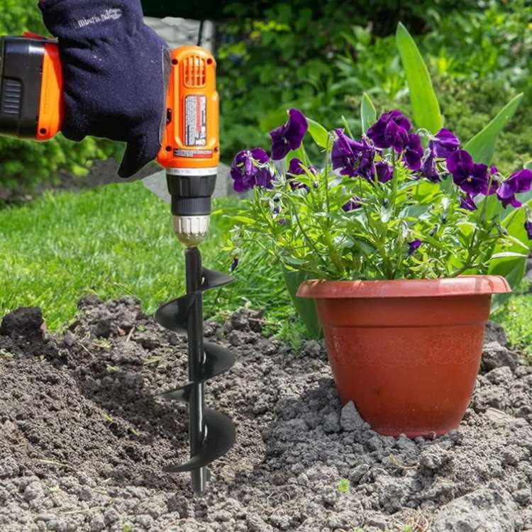 Mèche de tarière de jardin TerraPro de 3 pouces pour bulbes — Usage intensif - Desfino