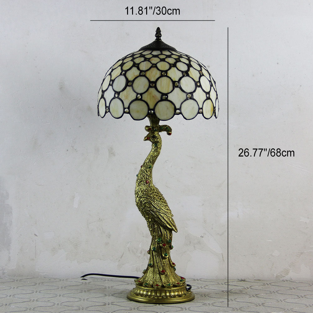 Lampă de masă în stil Tiffany Aurena — Abajur tip cupolă colorat - Desfino