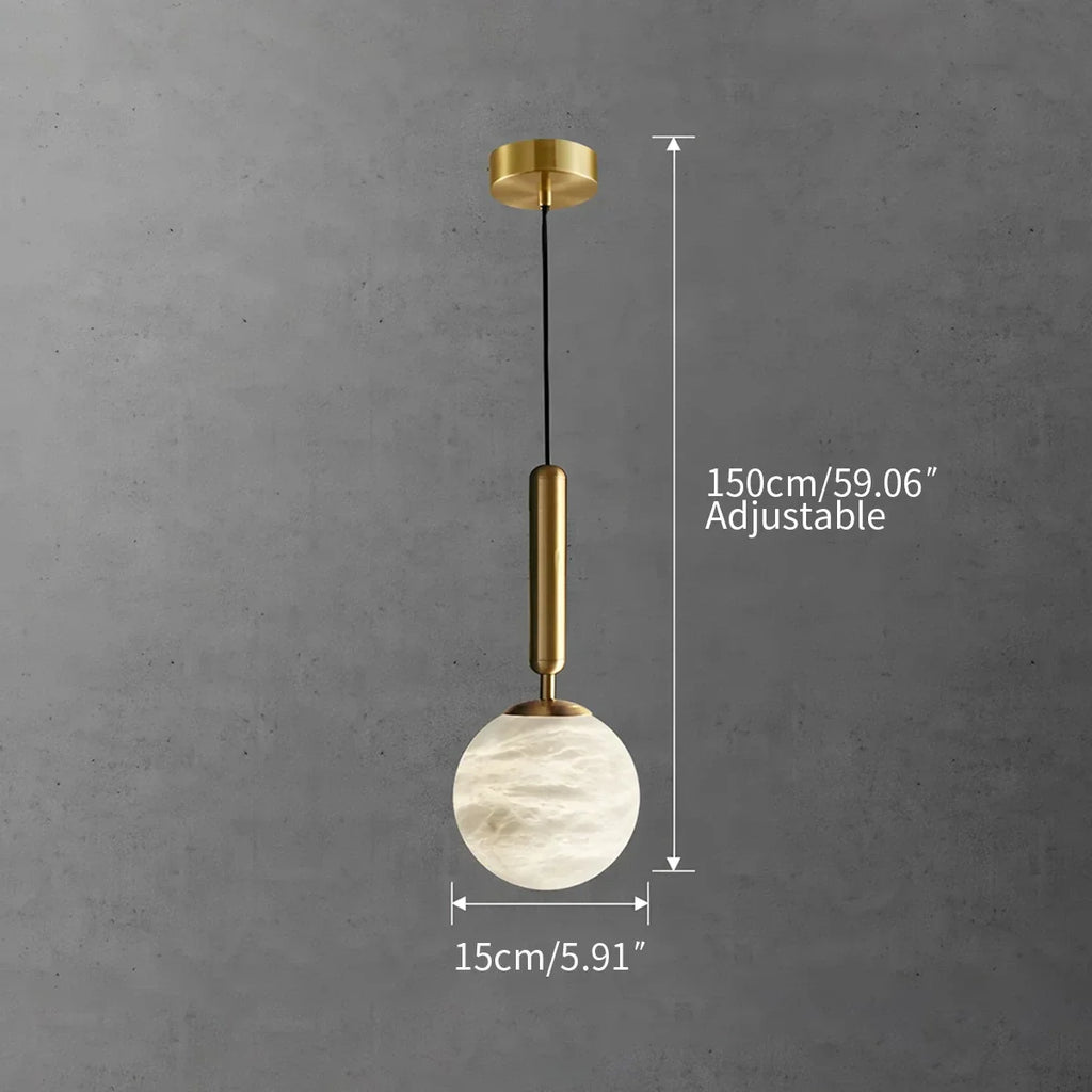 Modern Globe Spanish Alabaster Pendant Light | Desfino