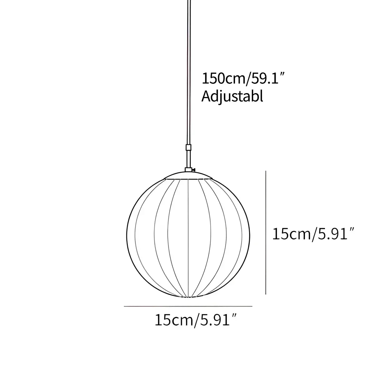 Moderne Pendelleuchte mit Glaskugel und Wasserstruktur im nordischen Stil | Desfino