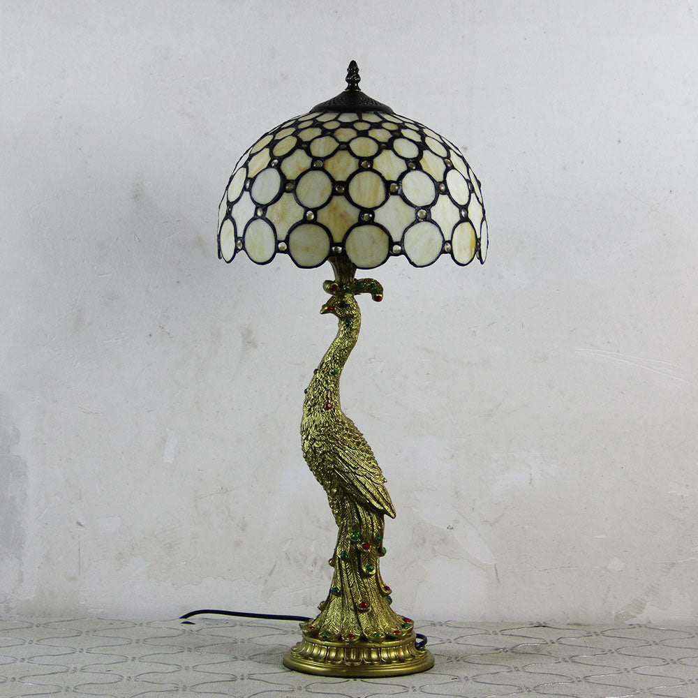 Lampă de masă în stil Tiffany Aurena — Abajur tip cupolă colorat - Desfino