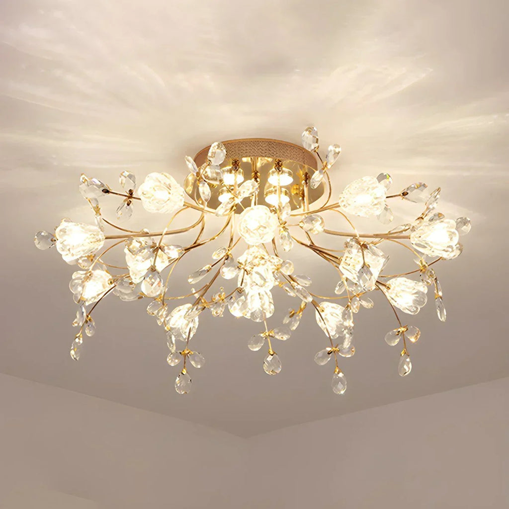 Lily-Deckenleuchte mit Art-déco-Blumenmotiv für das Schlafzimmer | Desfino