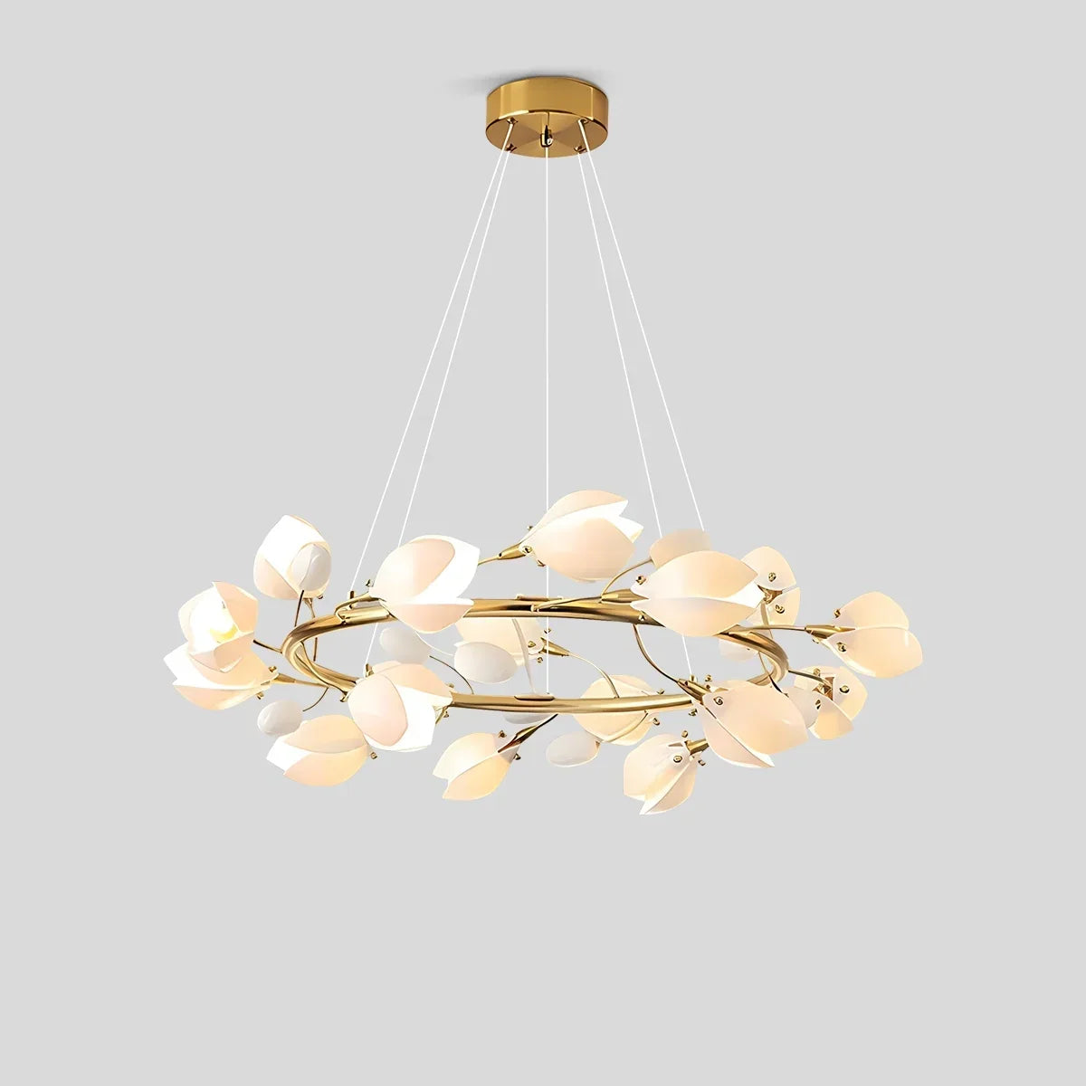 Magnolien-Kronleuchter aus Keramik | Desfino