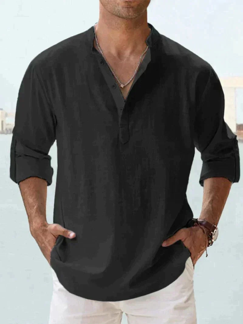 Chemise en lin Erick pour hommes — Chemise légère boutonnée pour l'été - Desfino
