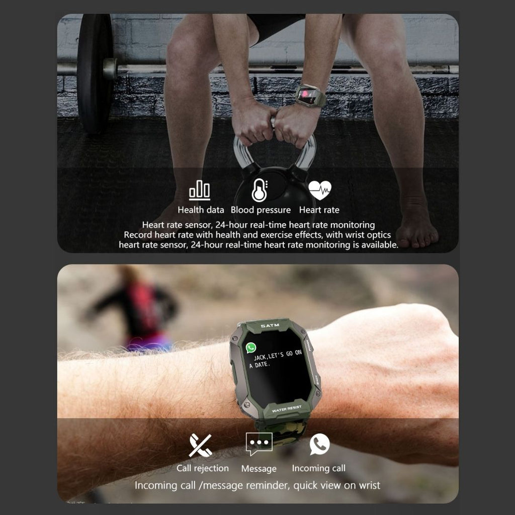 Smartwatch militar tático Aegis — Bateria de longa duração - Desfino