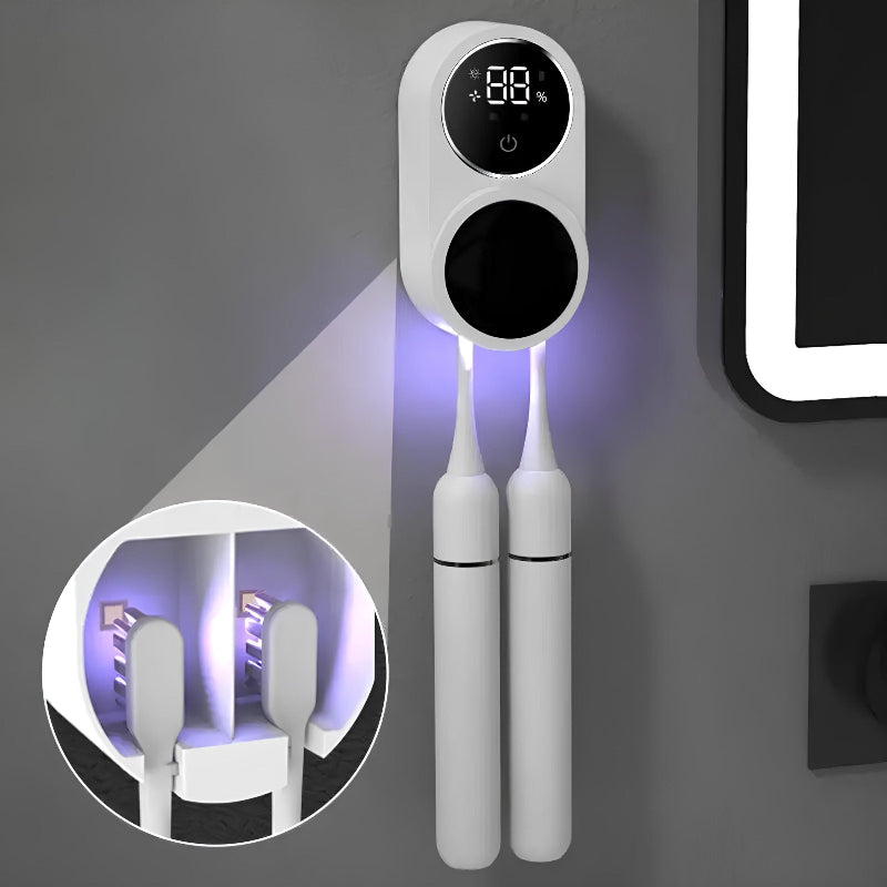 LumaClean automatický UV sterilizátor zubních kartáčků — chytrý hygienický držák - Desfino