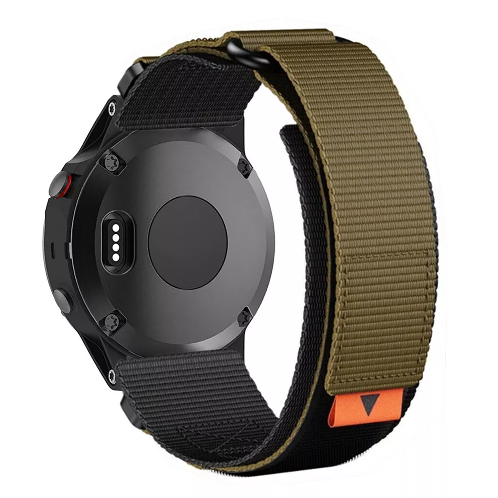 RidgeLinen joustava nailonranneke — Garmin Tactix- ja Fenix 8/7/7X/6/6X -malleille, 160–230 mm - Desfino