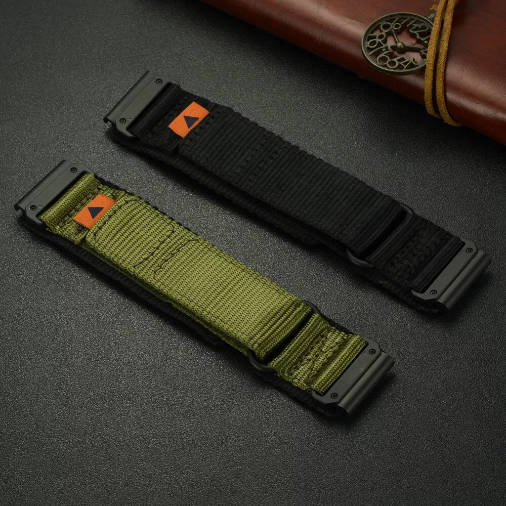 RidgeLinen joustava nailonranneke — Garmin Tactix- ja Fenix 8/7/7X/6/6X -malleille, 160–230 mm - Desfino