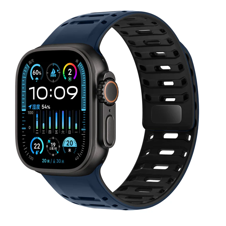 Apple Watch-armband i silikon - magnetlås, justerbart 130–230 mm - Desfino