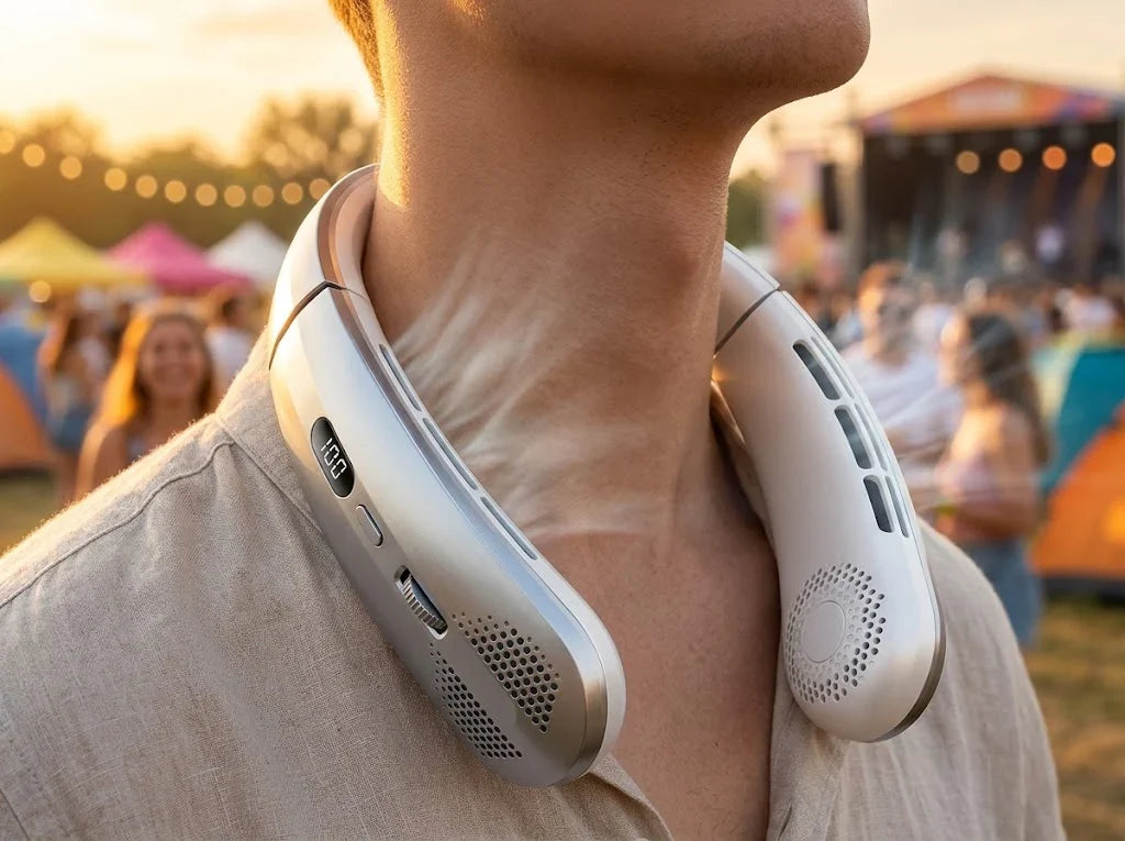 VeyraCool Flex 100 Neck Fan — bezlopatkový, 100 rychlostí, 8000mAh - Desfino