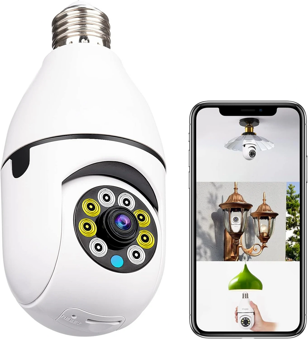 LumaGuard 屋外用Wi-Fi電球型防犯カメラ — 動体検知 - Desfino